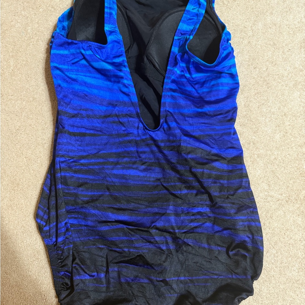 Blue Ombre Striped One-Piece Swimsuit - Picture 2 of 5